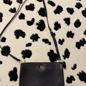 Tory Burch Mercer Black Crossbody Bag with Gold Accents